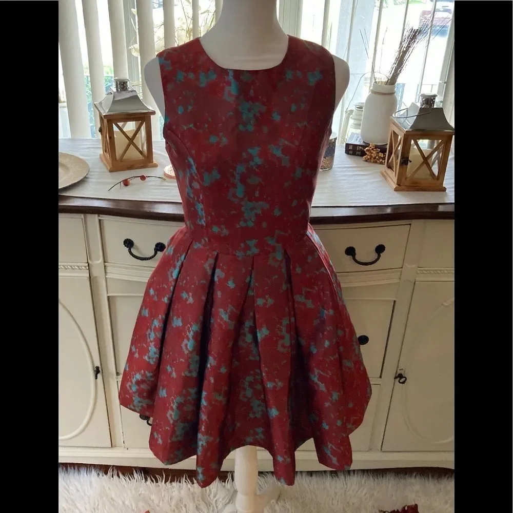 BB Dakota Red & Blue Dress Sz 0_2